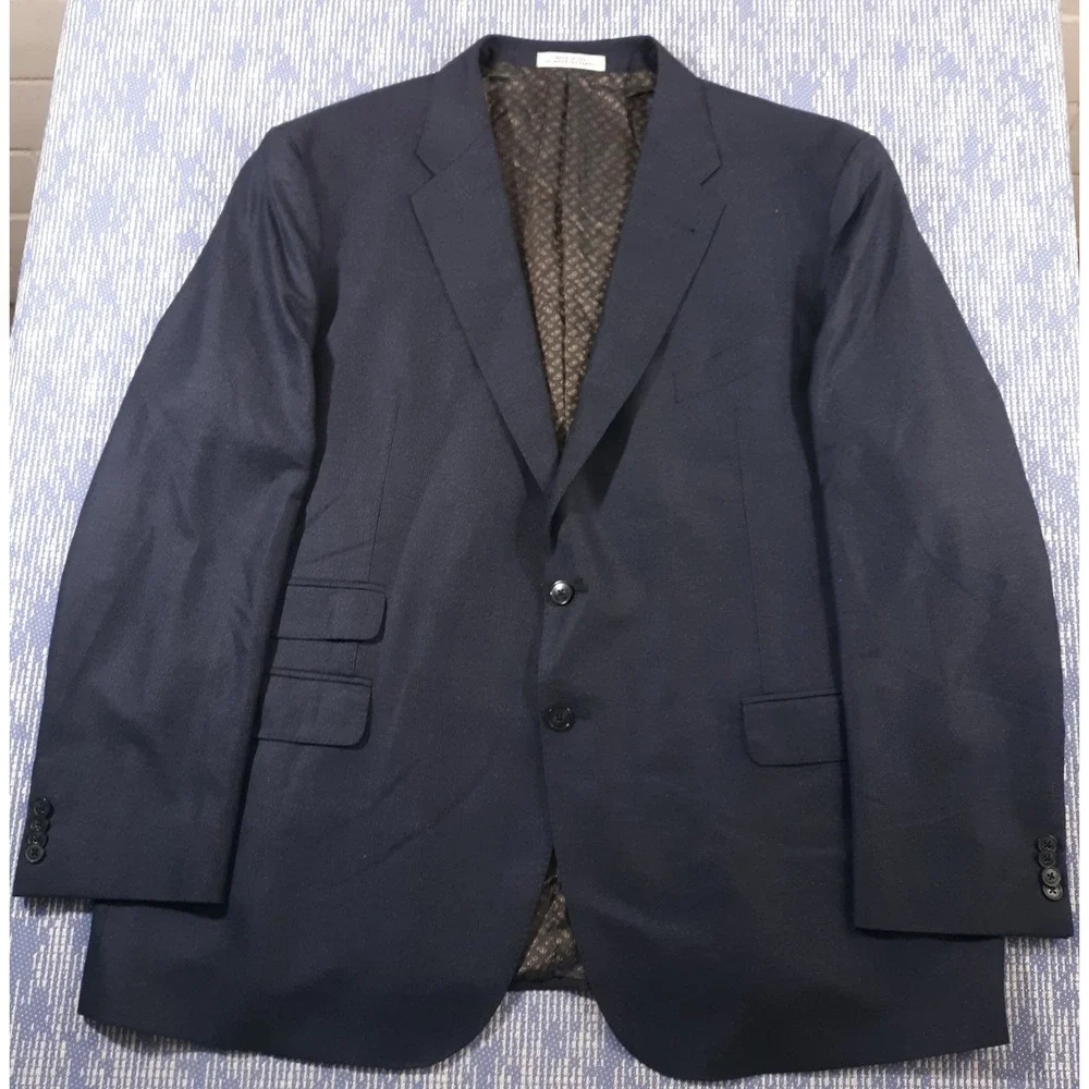 Joseph Abboud Wool Suit Jacket Blazer Mens 50 R Blue Vitale Barberis Canonico
